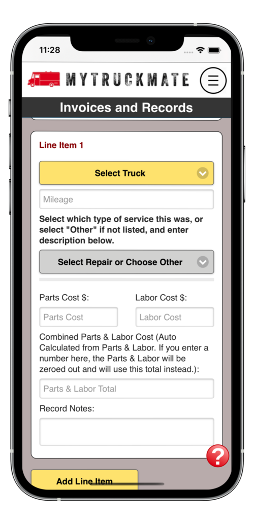 Invoice information entry