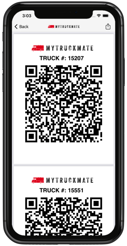 QR sticker screen